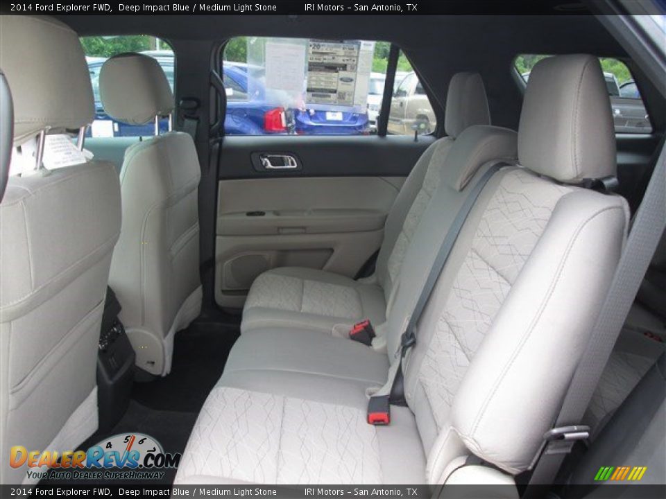 2014 Ford Explorer FWD Deep Impact Blue / Medium Light Stone Photo #13
