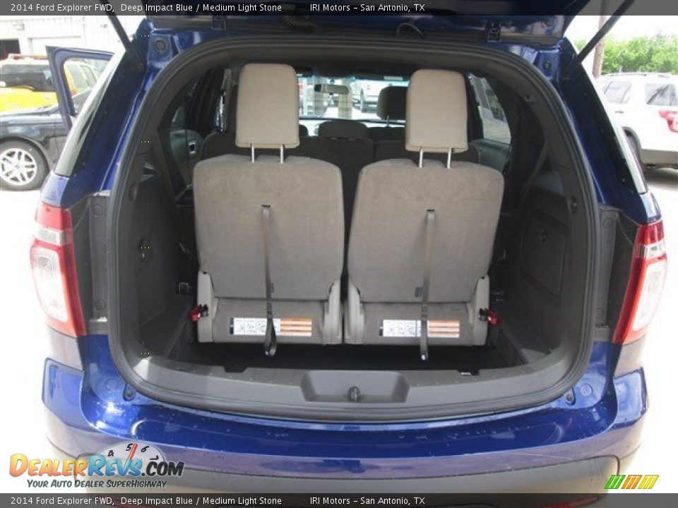 2014 Ford Explorer FWD Deep Impact Blue / Medium Light Stone Photo #14