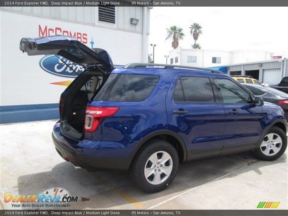 2014 Ford Explorer FWD Deep Impact Blue / Medium Light Stone Photo #15