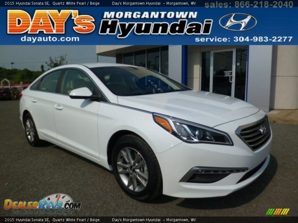 2015 Hyundai Sonata SE Quartz White Pearl / Beige Photo #1