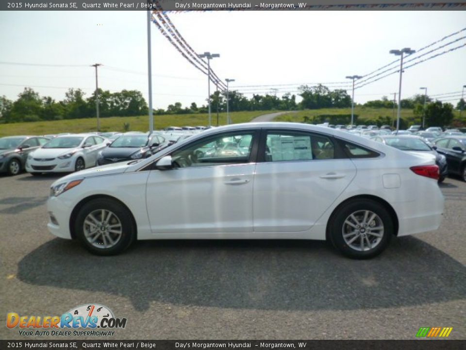 2015 Hyundai Sonata SE Quartz White Pearl / Beige Photo #4