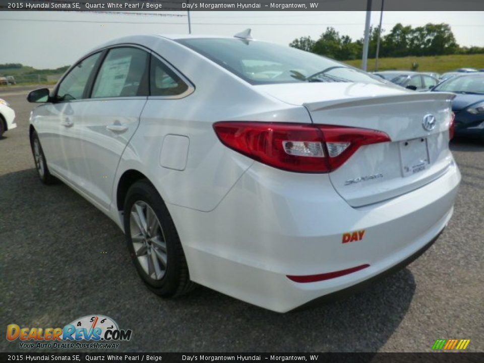 2015 Hyundai Sonata SE Quartz White Pearl / Beige Photo #5