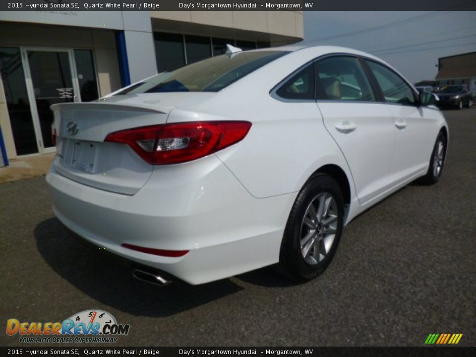 2015 Hyundai Sonata SE Quartz White Pearl / Beige Photo #7