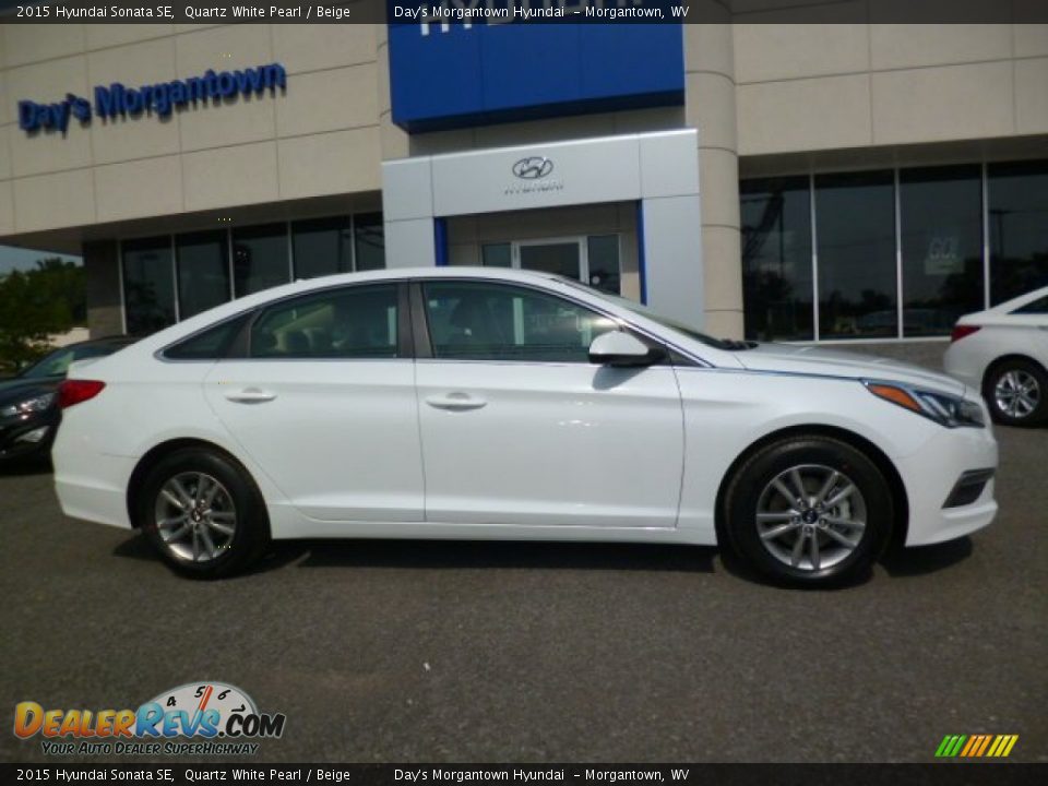 2015 Hyundai Sonata SE Quartz White Pearl / Beige Photo #8