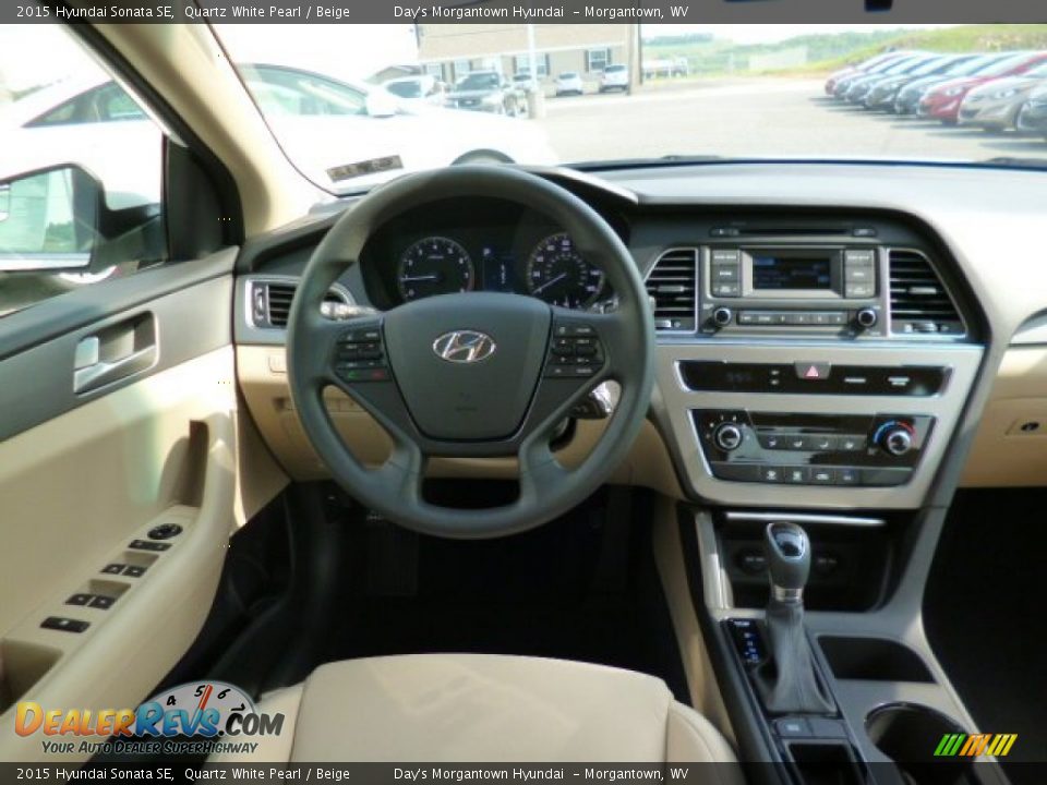 2015 Hyundai Sonata SE Quartz White Pearl / Beige Photo #14