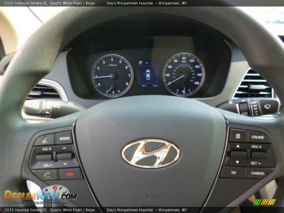 2015 Hyundai Sonata SE Quartz White Pearl / Beige Photo #18