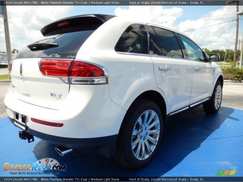 2014 Lincoln MKX FWD White Platinum Metallic Tri-Coat / Medium Light Stone Photo #3