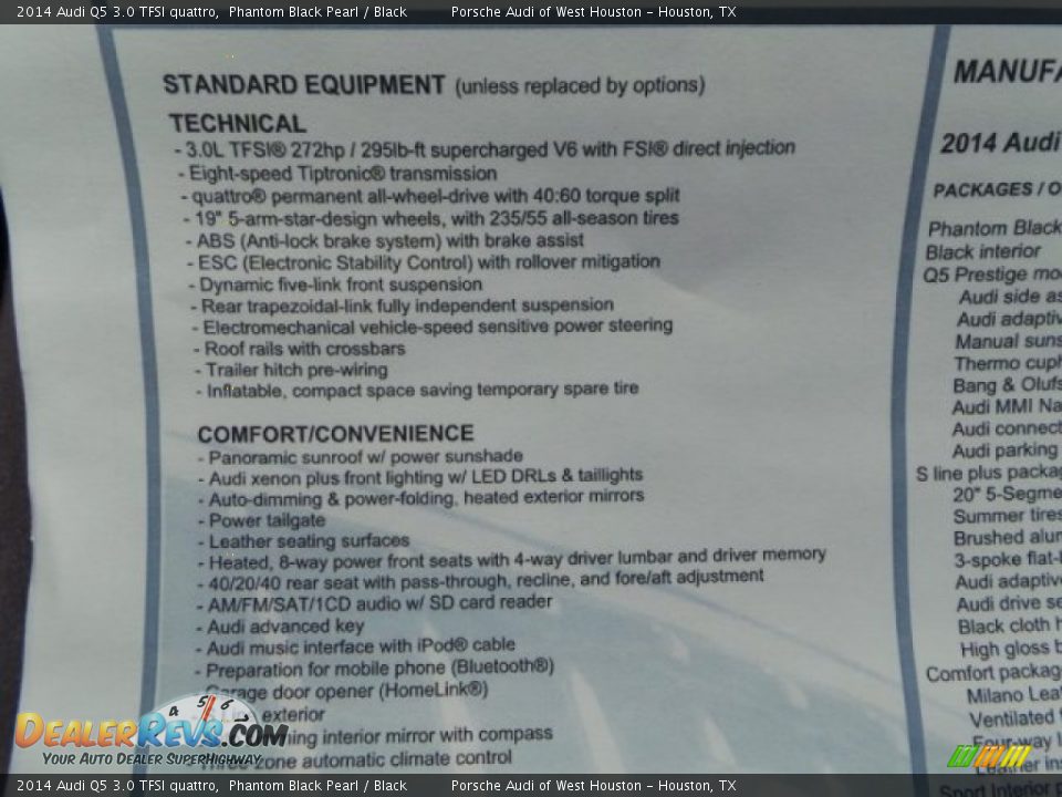 2014 Audi Q5 3.0 TFSI quattro Phantom Black Pearl / Black Photo #32