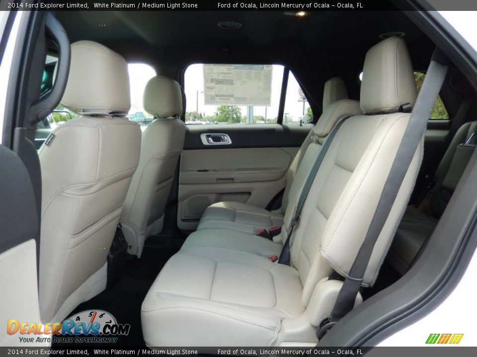 2014 Ford Explorer Limited White Platinum / Medium Light Stone Photo #7