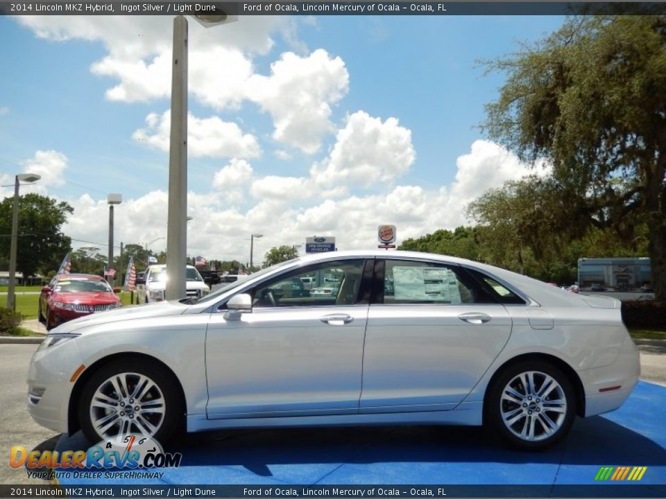 2014 Lincoln MKZ Hybrid Ingot Silver / Light Dune Photo #2