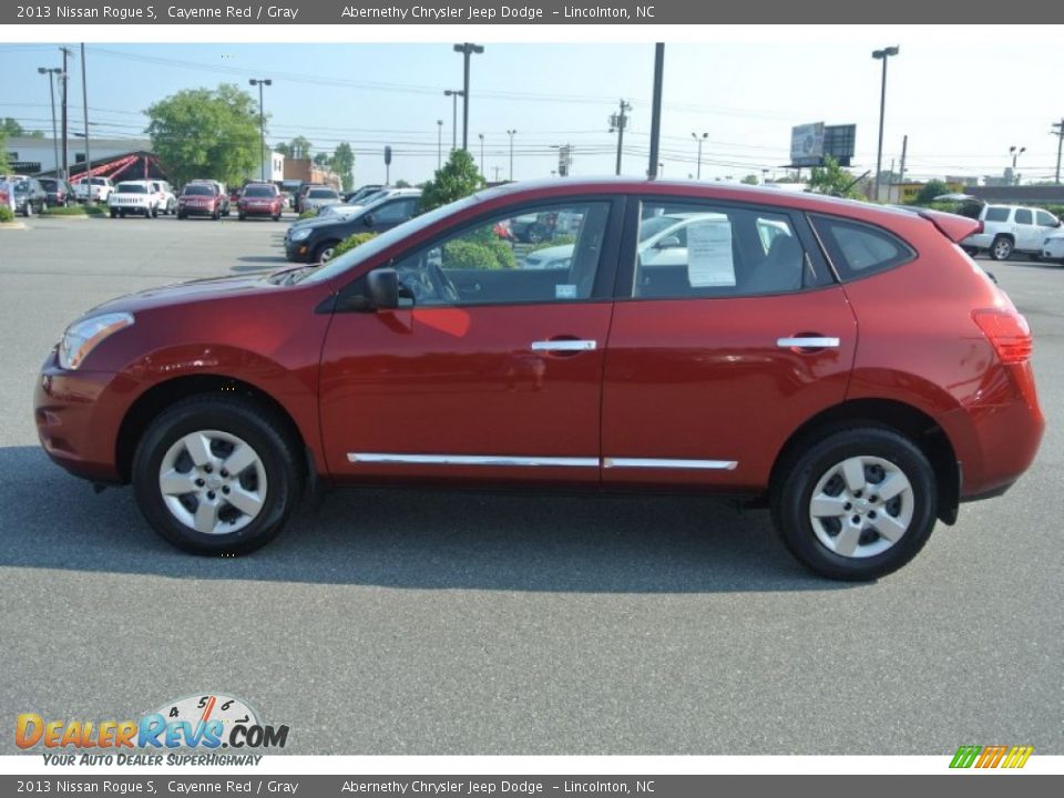 2013 Nissan Rogue S Cayenne Red / Gray Photo #3