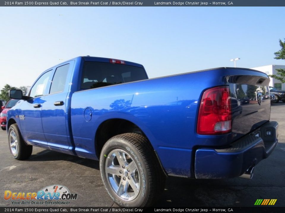 2014 Ram 1500 Express Quad Cab Blue Streak Pearl Coat / Black/Diesel Gray Photo #2