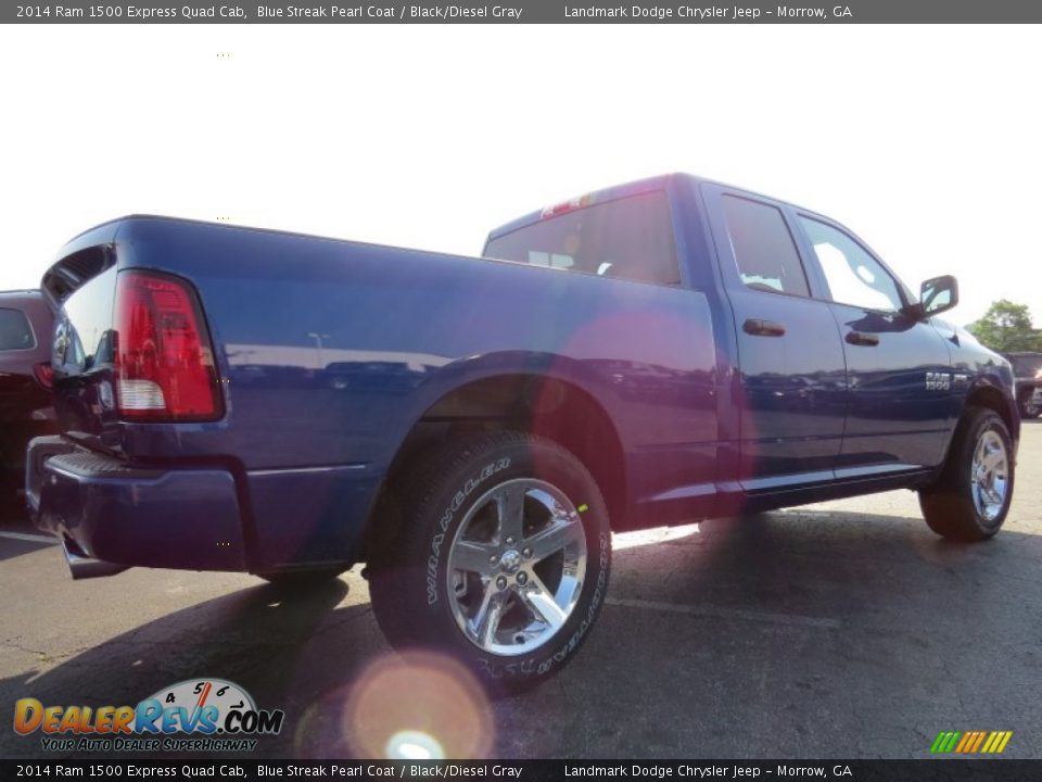 2014 Ram 1500 Express Quad Cab Blue Streak Pearl Coat / Black/Diesel Gray Photo #3