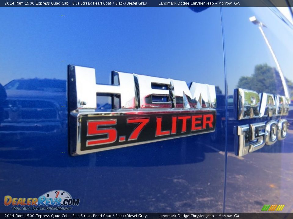 2014 Ram 1500 Express Quad Cab Blue Streak Pearl Coat / Black/Diesel Gray Photo #6