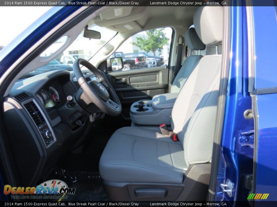 2014 Ram 1500 Express Quad Cab Blue Streak Pearl Coat / Black/Diesel Gray Photo #7