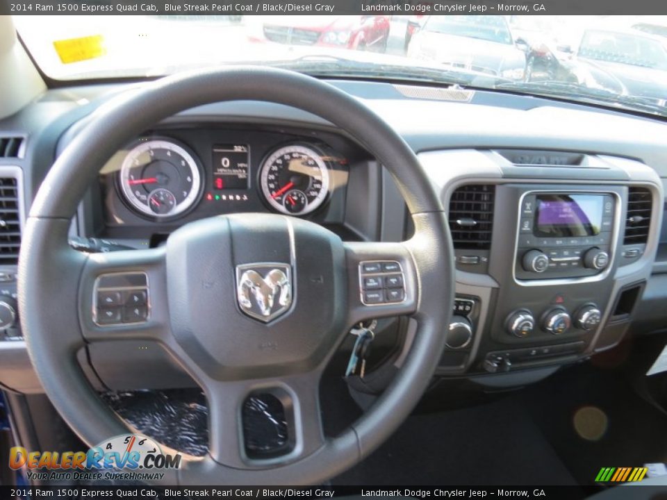 2014 Ram 1500 Express Quad Cab Blue Streak Pearl Coat / Black/Diesel Gray Photo #8