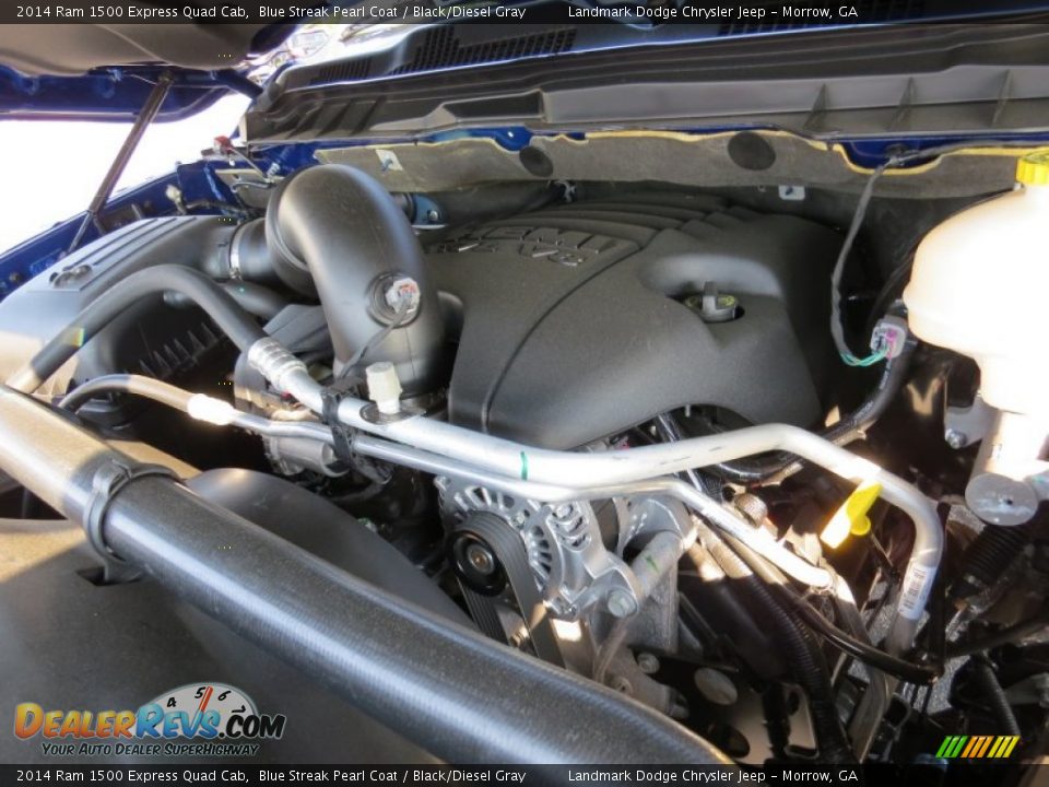 2014 Ram 1500 Express Quad Cab Blue Streak Pearl Coat / Black/Diesel Gray Photo #9