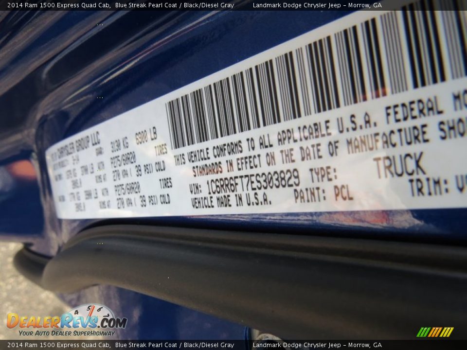2014 Ram 1500 Express Quad Cab Blue Streak Pearl Coat / Black/Diesel Gray Photo #10