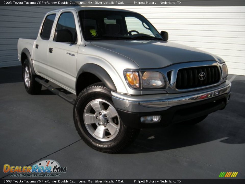 2003 Toyota Tacoma V6 PreRunner Double Cab Lunar Mist Silver Metallic / Oak Photo #1
