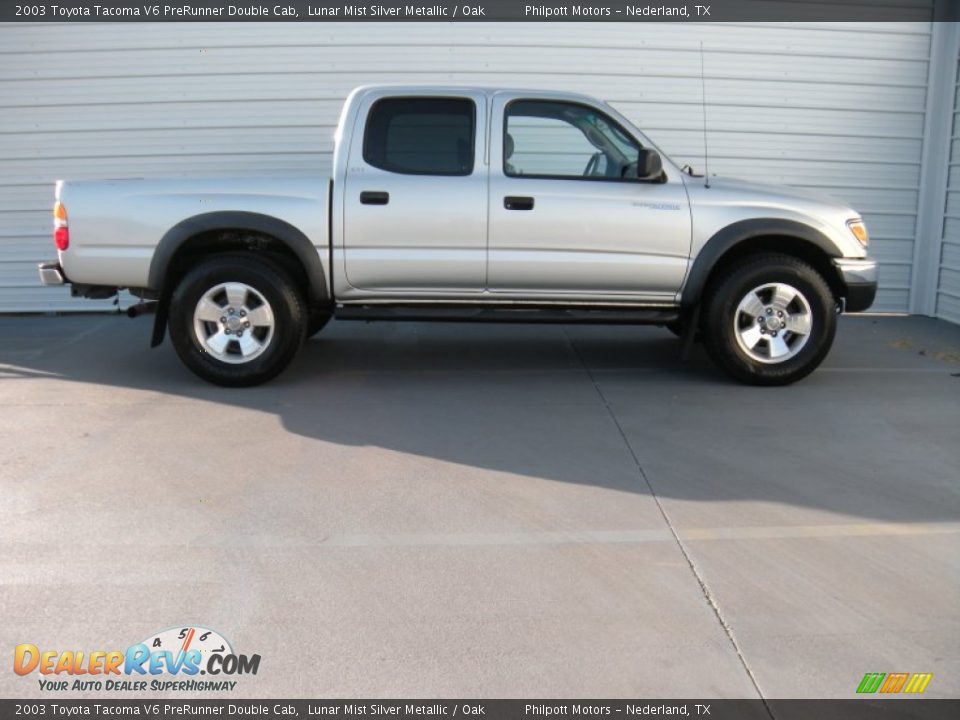 2003 Toyota Tacoma V6 PreRunner Double Cab Lunar Mist Silver Metallic / Oak Photo #3
