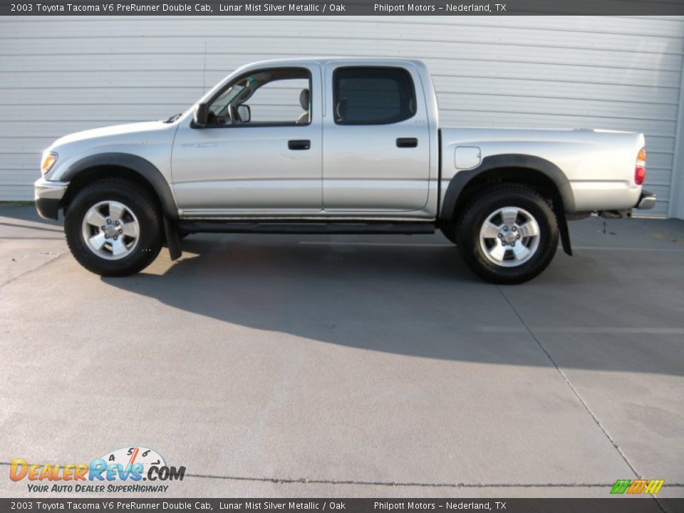 2003 Toyota Tacoma V6 PreRunner Double Cab Lunar Mist Silver Metallic / Oak Photo #6