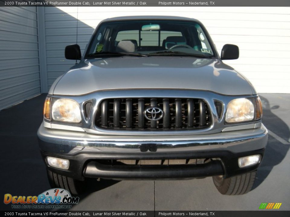 2003 Toyota Tacoma V6 PreRunner Double Cab Lunar Mist Silver Metallic / Oak Photo #8