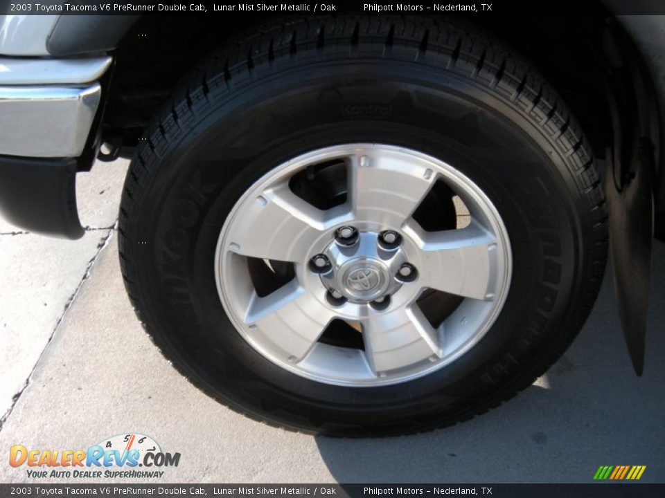 2003 Toyota Tacoma V6 PreRunner Double Cab Lunar Mist Silver Metallic / Oak Photo #11