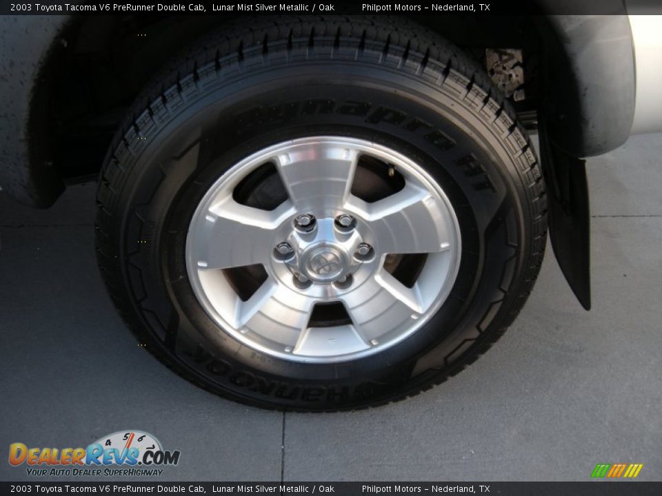 2003 Toyota Tacoma V6 PreRunner Double Cab Lunar Mist Silver Metallic / Oak Photo #12