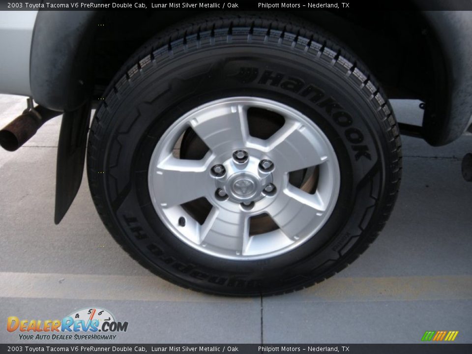 2003 Toyota Tacoma V6 PreRunner Double Cab Lunar Mist Silver Metallic / Oak Photo #13