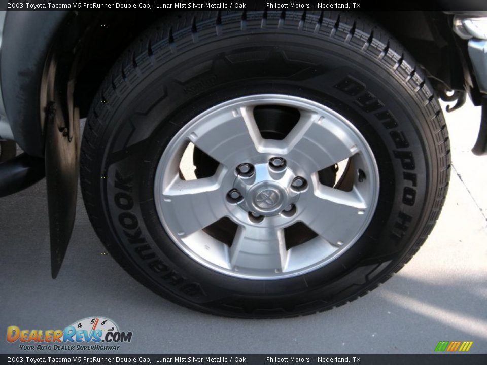 2003 Toyota Tacoma V6 PreRunner Double Cab Lunar Mist Silver Metallic / Oak Photo #14