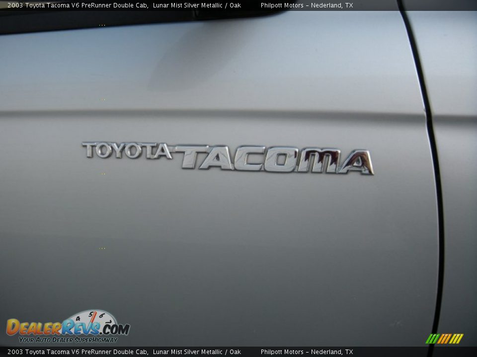 2003 Toyota Tacoma V6 PreRunner Double Cab Lunar Mist Silver Metallic / Oak Photo #16