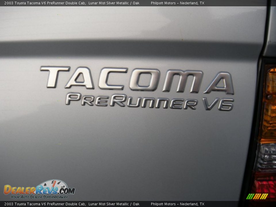 2003 Toyota Tacoma V6 PreRunner Double Cab Lunar Mist Silver Metallic / Oak Photo #20