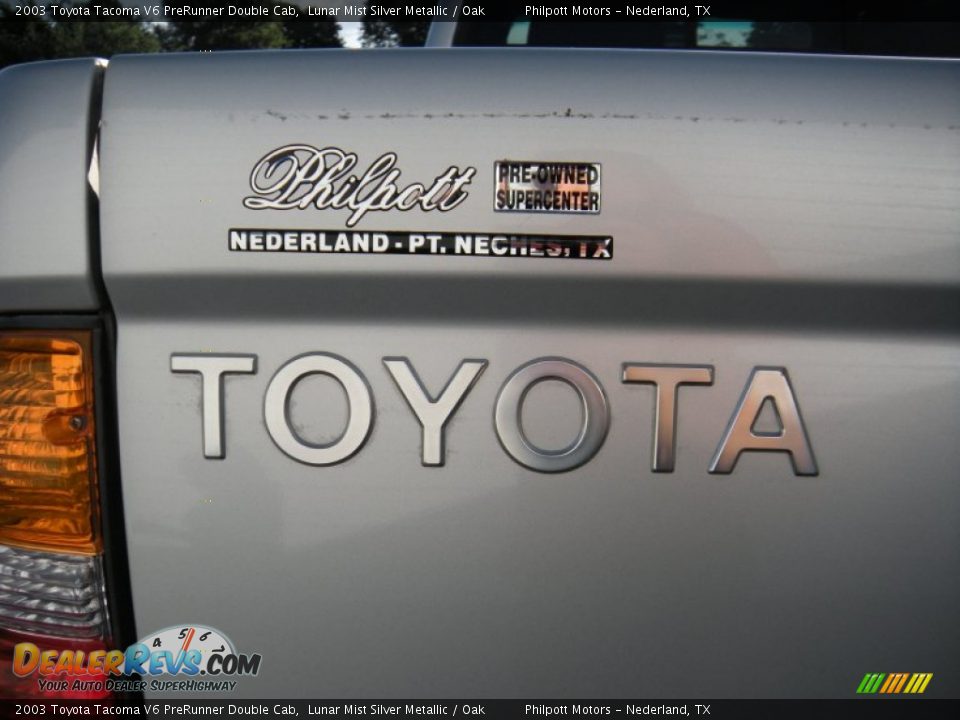 2003 Toyota Tacoma V6 PreRunner Double Cab Lunar Mist Silver Metallic / Oak Photo #21
