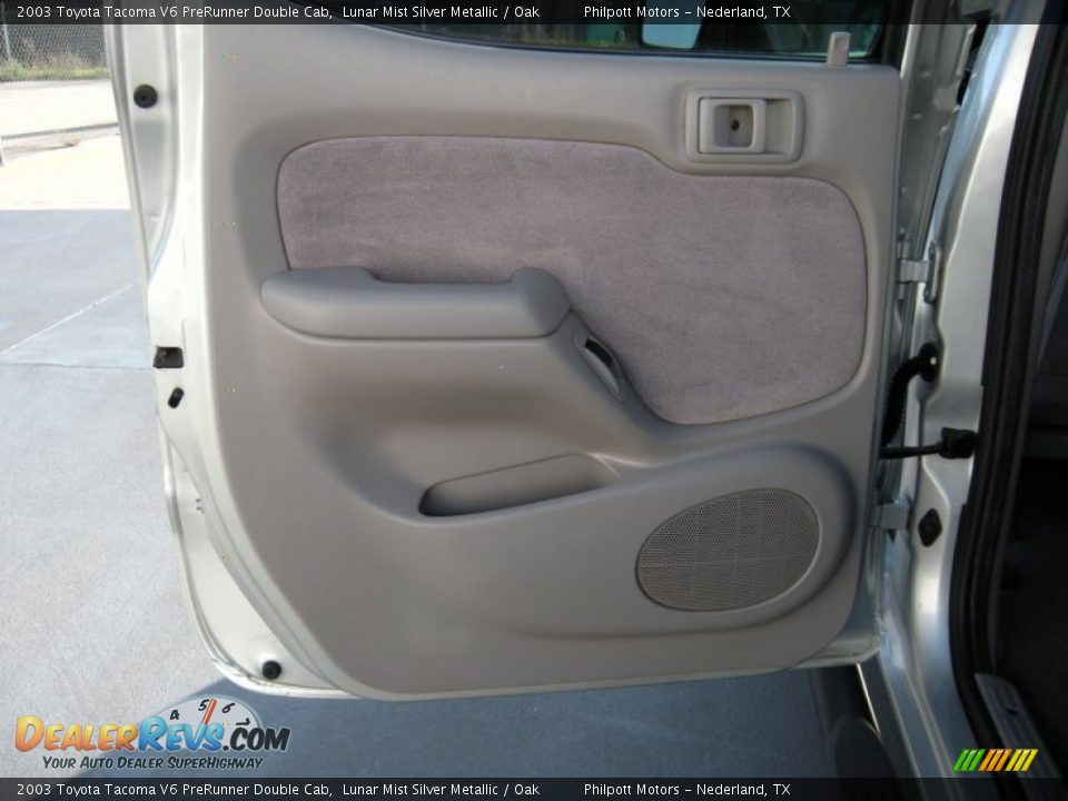 2003 Toyota Tacoma V6 PreRunner Double Cab Lunar Mist Silver Metallic / Oak Photo #31