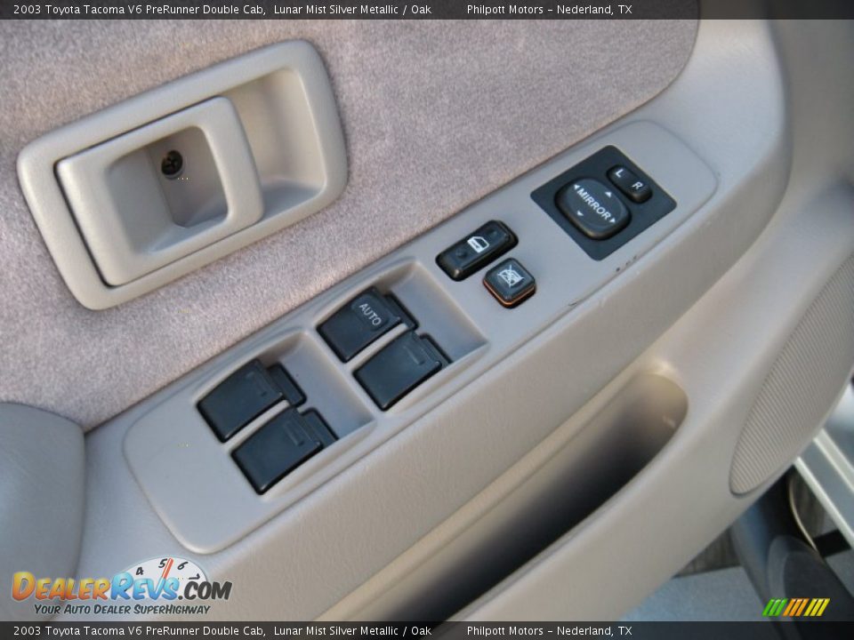 2003 Toyota Tacoma V6 PreRunner Double Cab Lunar Mist Silver Metallic / Oak Photo #34