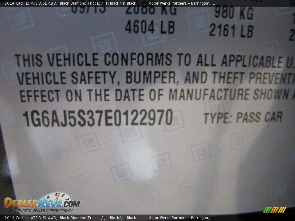2014 Cadillac ATS 3.6L AWD Black Diamond Tricoat / Jet Black/Jet Black Photo #29