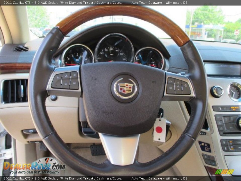 2011 Cadillac CTS 4 3.0 AWD Sedan White Diamond Tricoat / Cashmere/Cocoa Photo #12