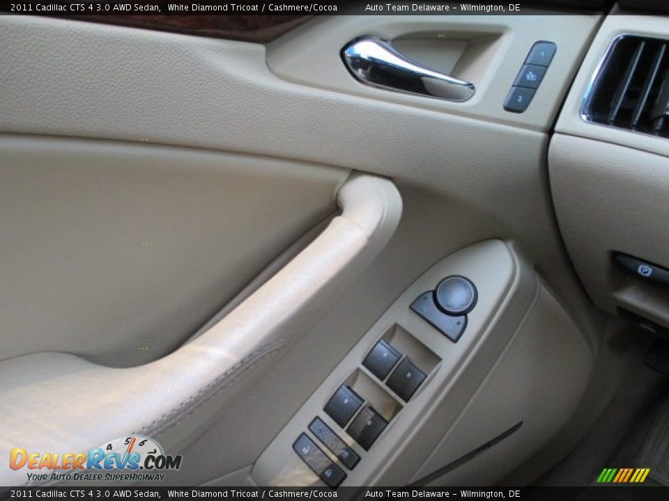 2011 Cadillac CTS 4 3.0 AWD Sedan White Diamond Tricoat / Cashmere/Cocoa Photo #31