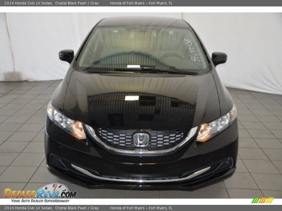 2014 Honda Civic LX Sedan Crystal Black Pearl / Gray Photo #2