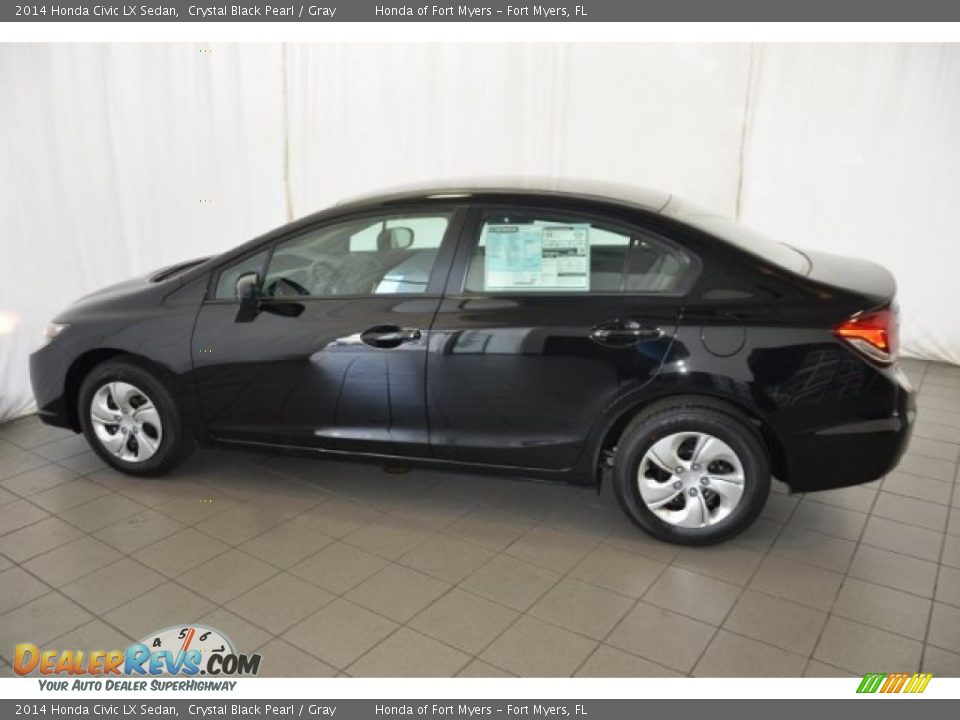 2014 Honda Civic LX Sedan Crystal Black Pearl / Gray Photo #4