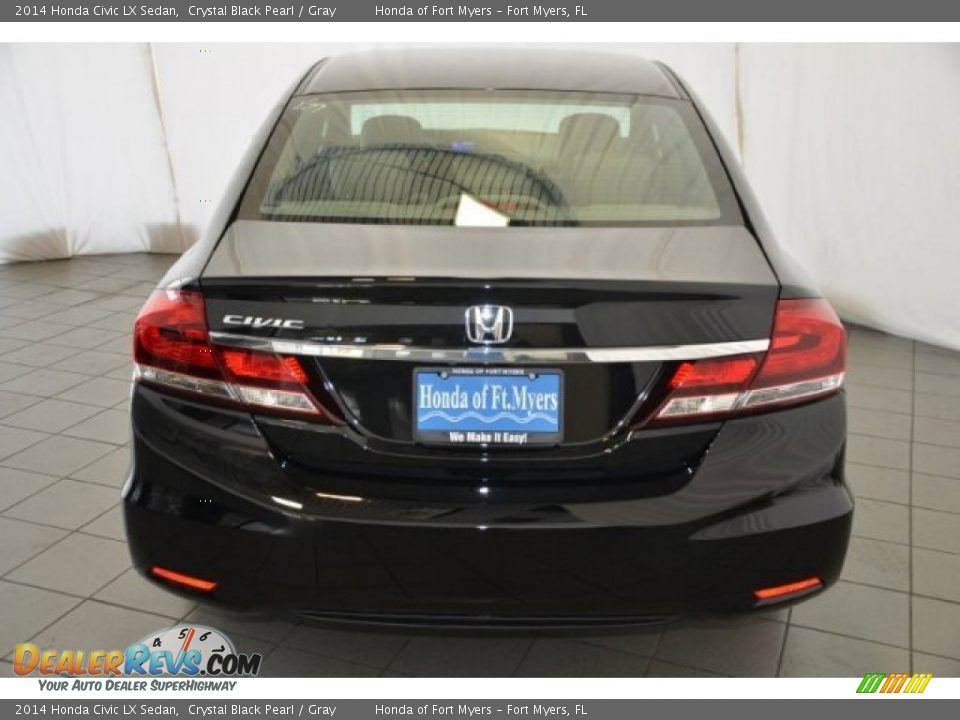 2014 Honda Civic LX Sedan Crystal Black Pearl / Gray Photo #6