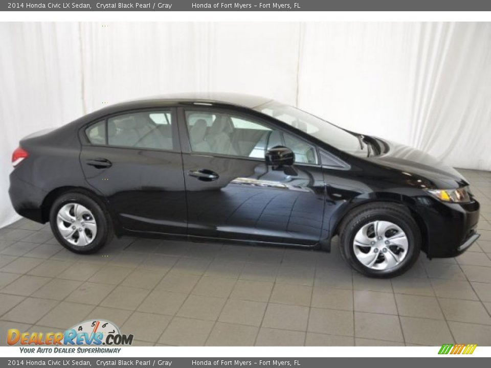 2014 Honda Civic LX Sedan Crystal Black Pearl / Gray Photo #7