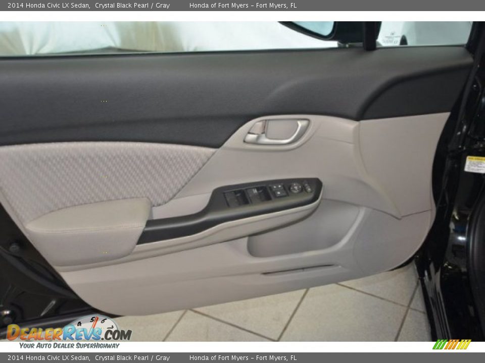 2014 Honda Civic LX Sedan Crystal Black Pearl / Gray Photo #9