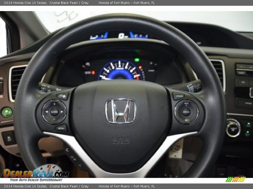 2014 Honda Civic LX Sedan Crystal Black Pearl / Gray Photo #20