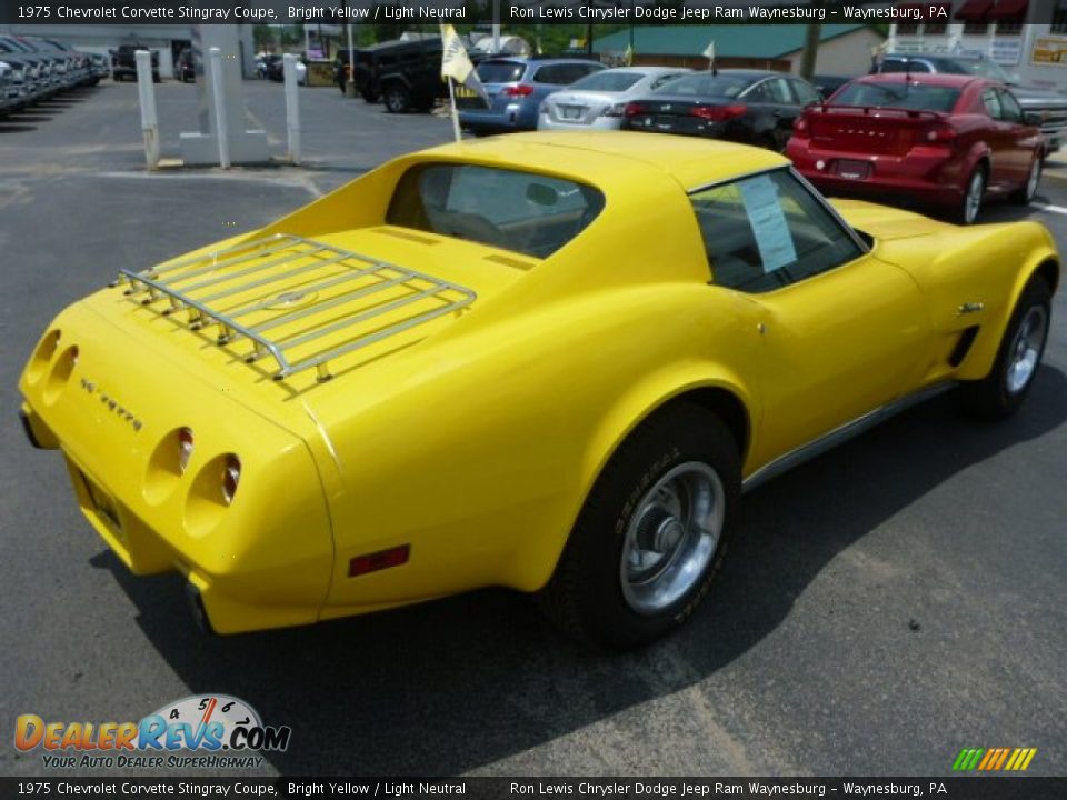 Bright Yellow 1975 Chevrolet Corvette Stingray Coupe Photo #5