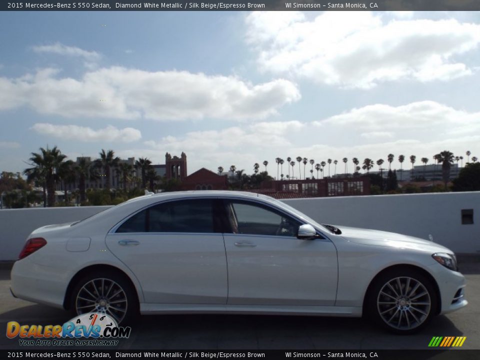 2015 Mercedes-Benz S 550 Sedan Diamond White Metallic / Silk Beige/Espresso Brown Photo #3