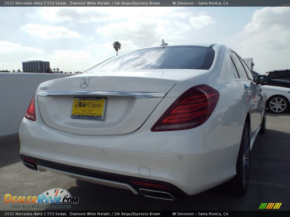 2015 Mercedes-Benz S 550 Sedan Diamond White Metallic / Silk Beige/Espresso Brown Photo #4