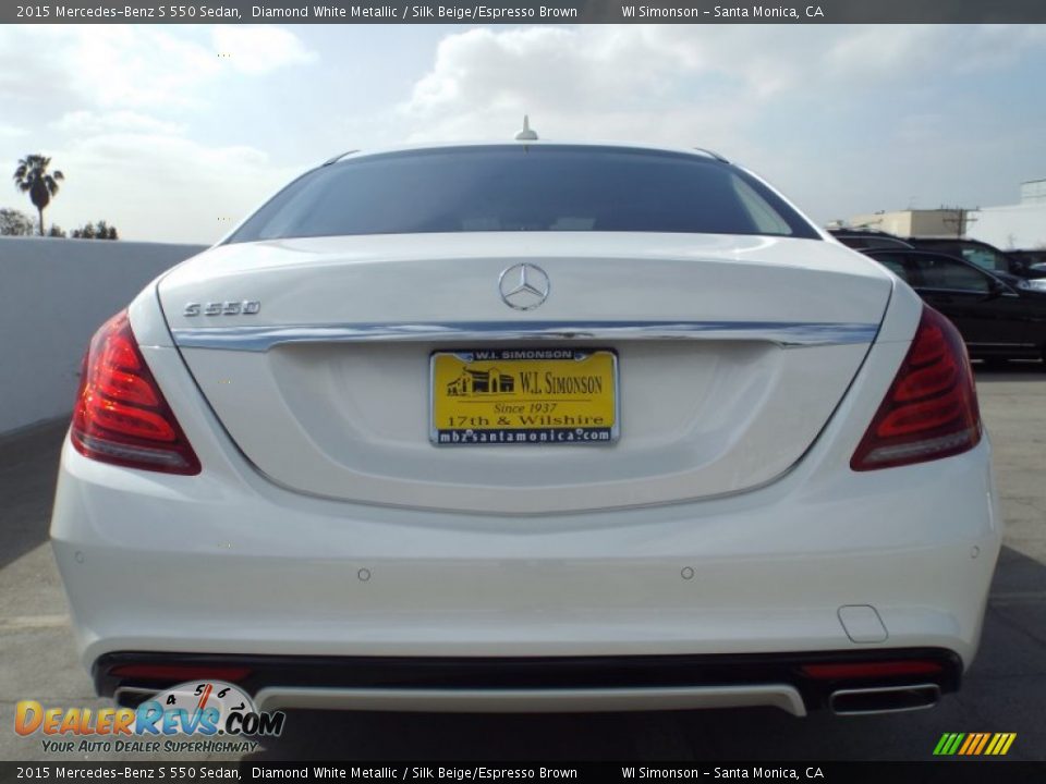 2015 Mercedes-Benz S 550 Sedan Diamond White Metallic / Silk Beige/Espresso Brown Photo #5