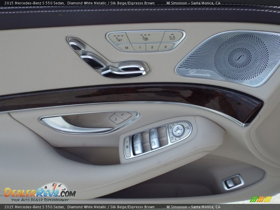 2015 Mercedes-Benz S 550 Sedan Diamond White Metallic / Silk Beige/Espresso Brown Photo #6