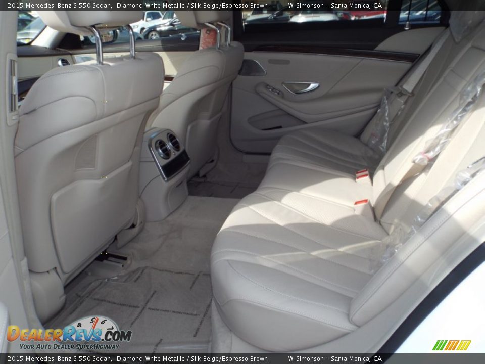 2015 Mercedes-Benz S 550 Sedan Diamond White Metallic / Silk Beige/Espresso Brown Photo #8